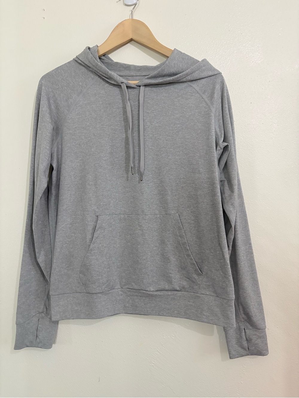 QUINCE Heather Gray Super Soft Fleece Pullover Hoodie Medium